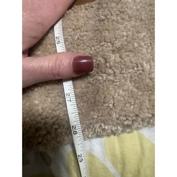 J. Jill Womens Faux Suede Sherpa Lined Jacket Tan Brown Faux Fur Coat - Picture 11 of 11